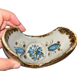 Ken Edwards Vintage Candle Holder Tonala Pottery Bird Hand Painted U Shape